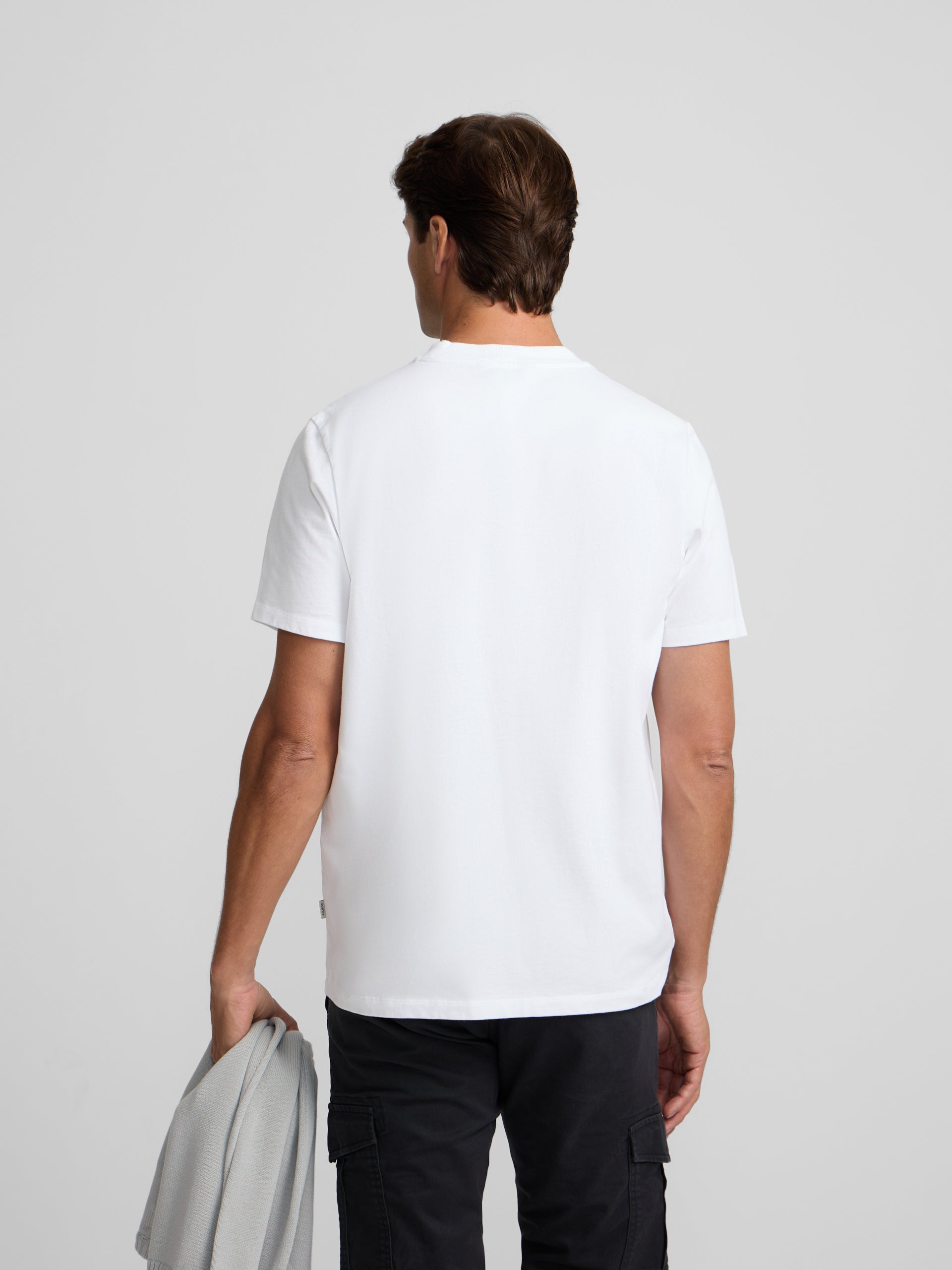 Camiseta lisa minilogo parche blanco