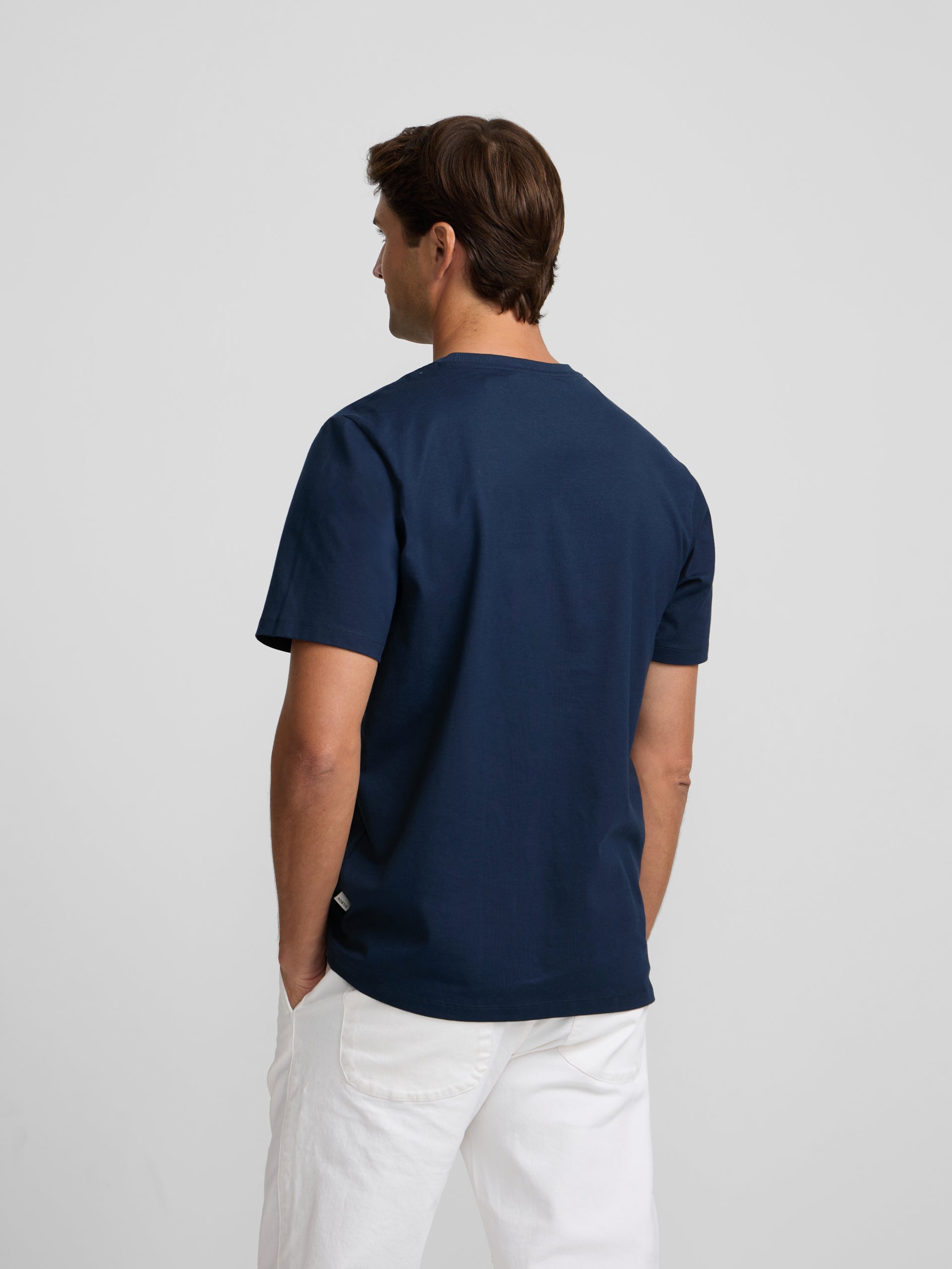 T-shirt clássica minilogo felpa azul-marinho