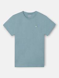 Classic T-shirt with mini terry logo in petroleum