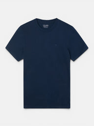 T-shirt unie minilogo patch bleu marine