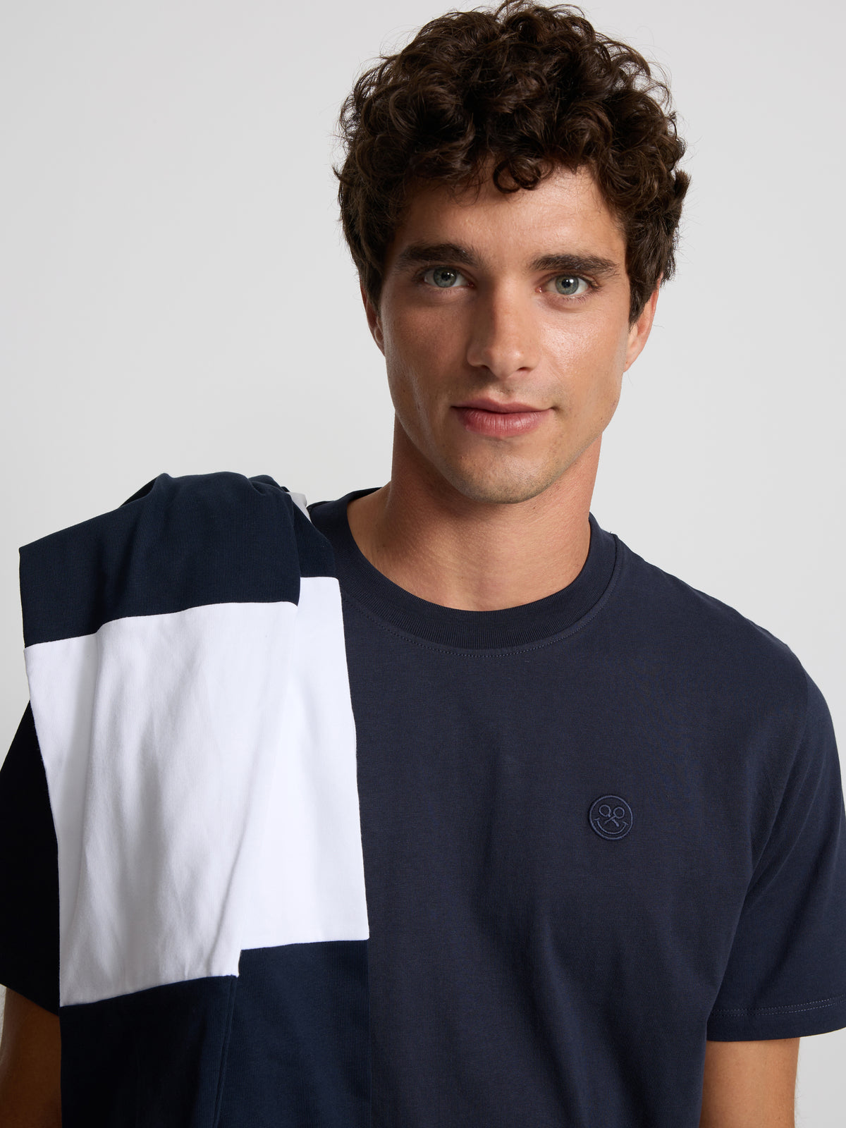 T-shirt logo sourire bleu marine
