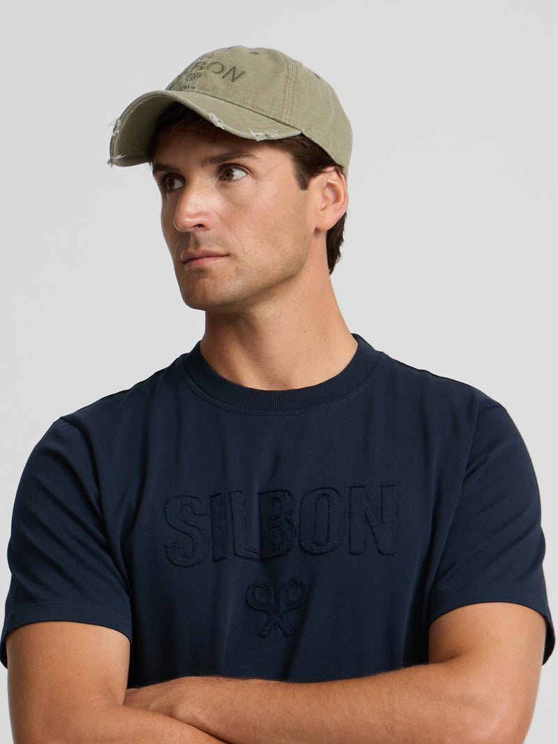 T-shirt Silbon patch ton bleu marine