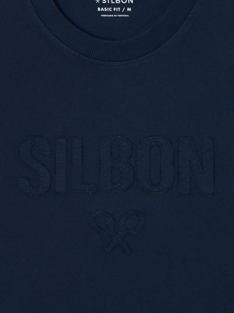 T-shirt Silbon patch ton bleu marine