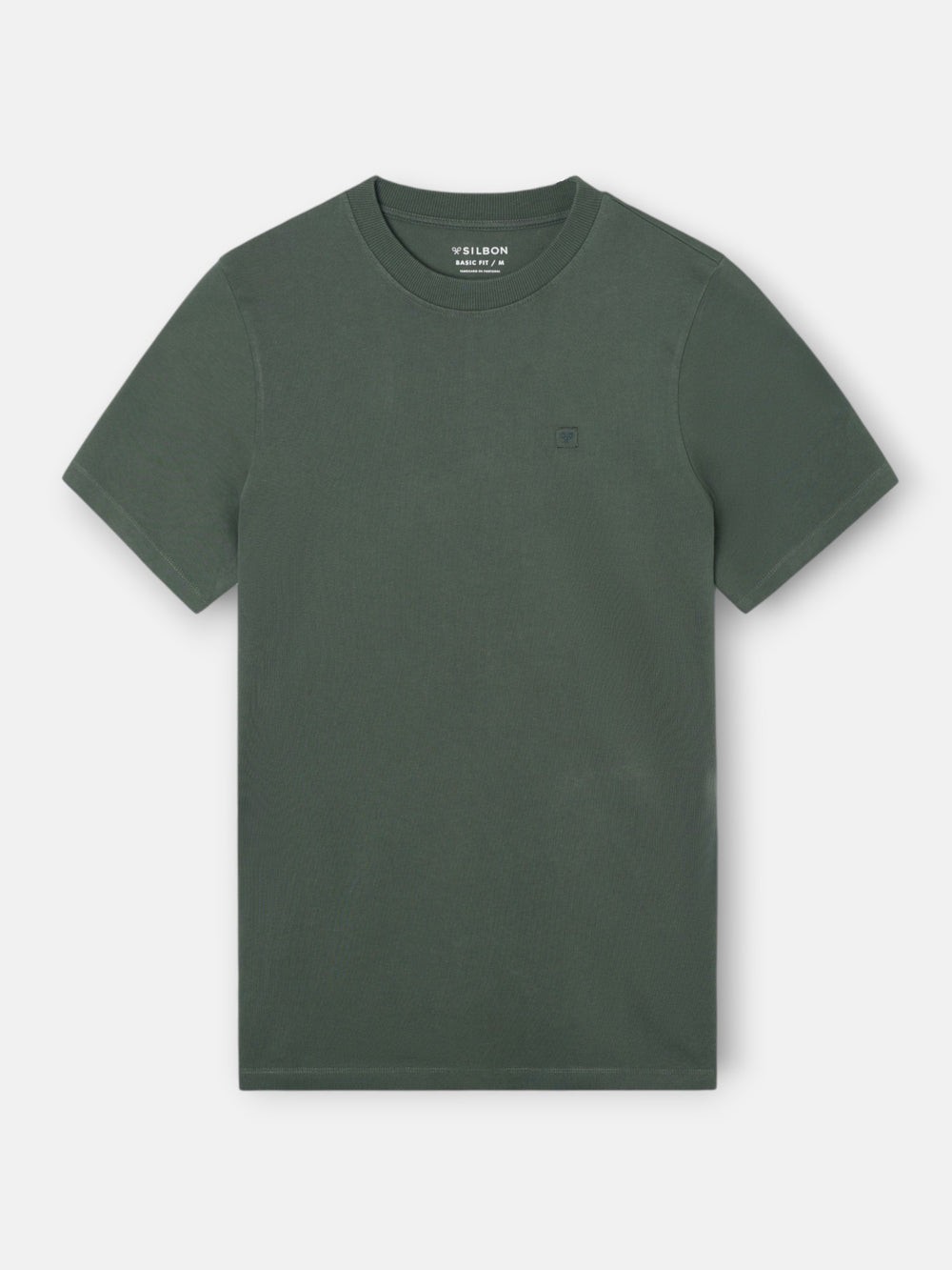 T-shirt lisa minilogo emblema caqui