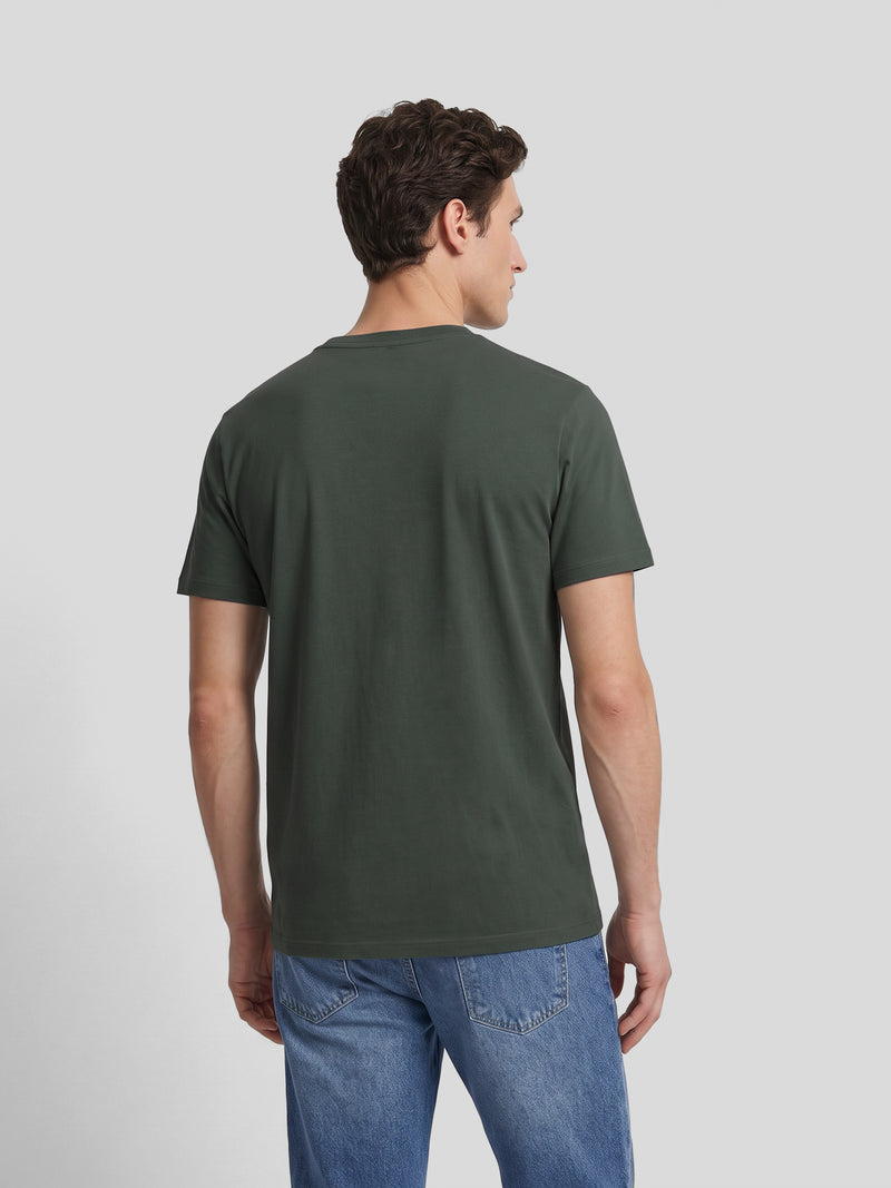 T-shirt lisa minilogo emblema caqui