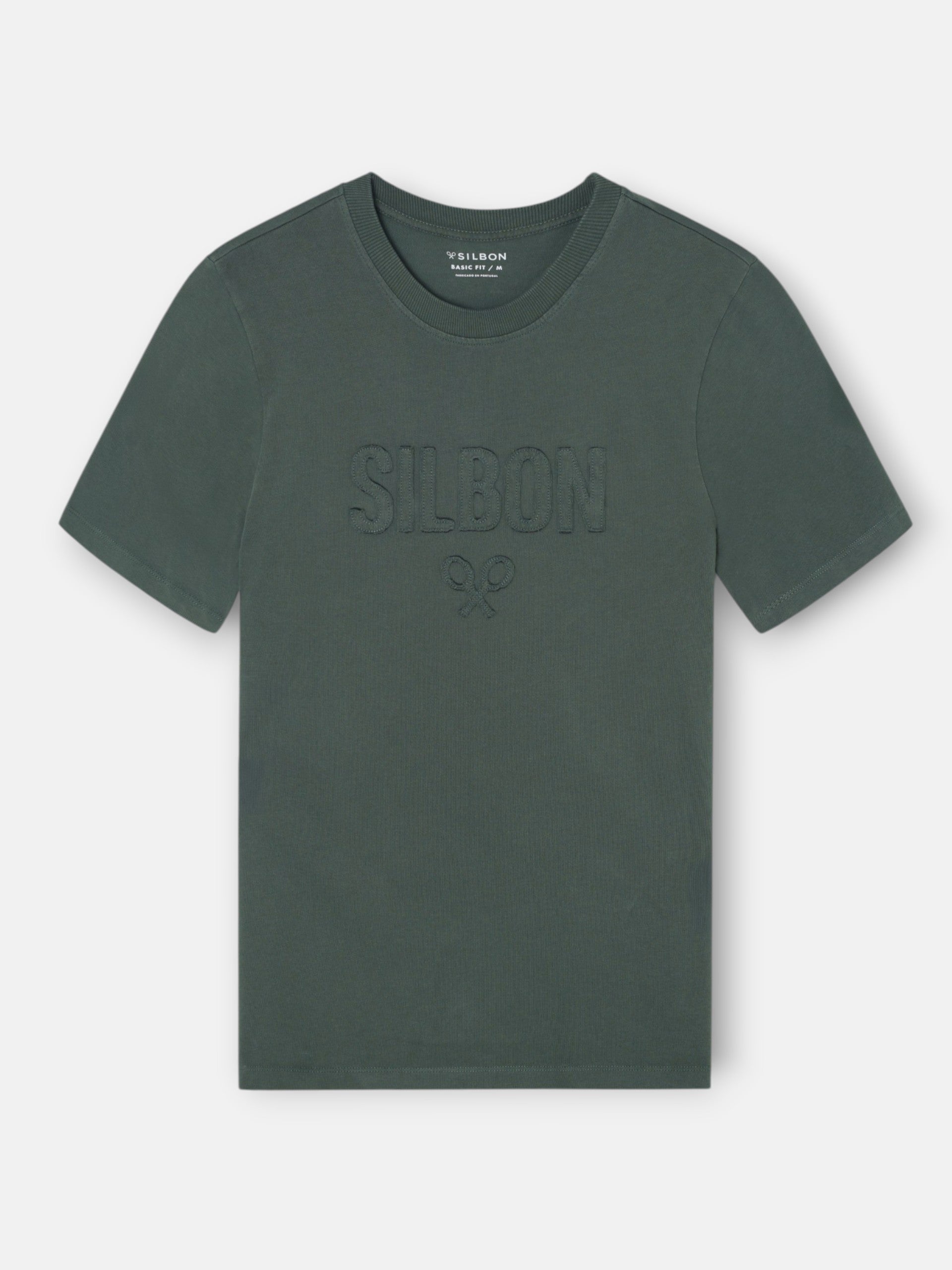 Camiseta silbon patch tono khaki