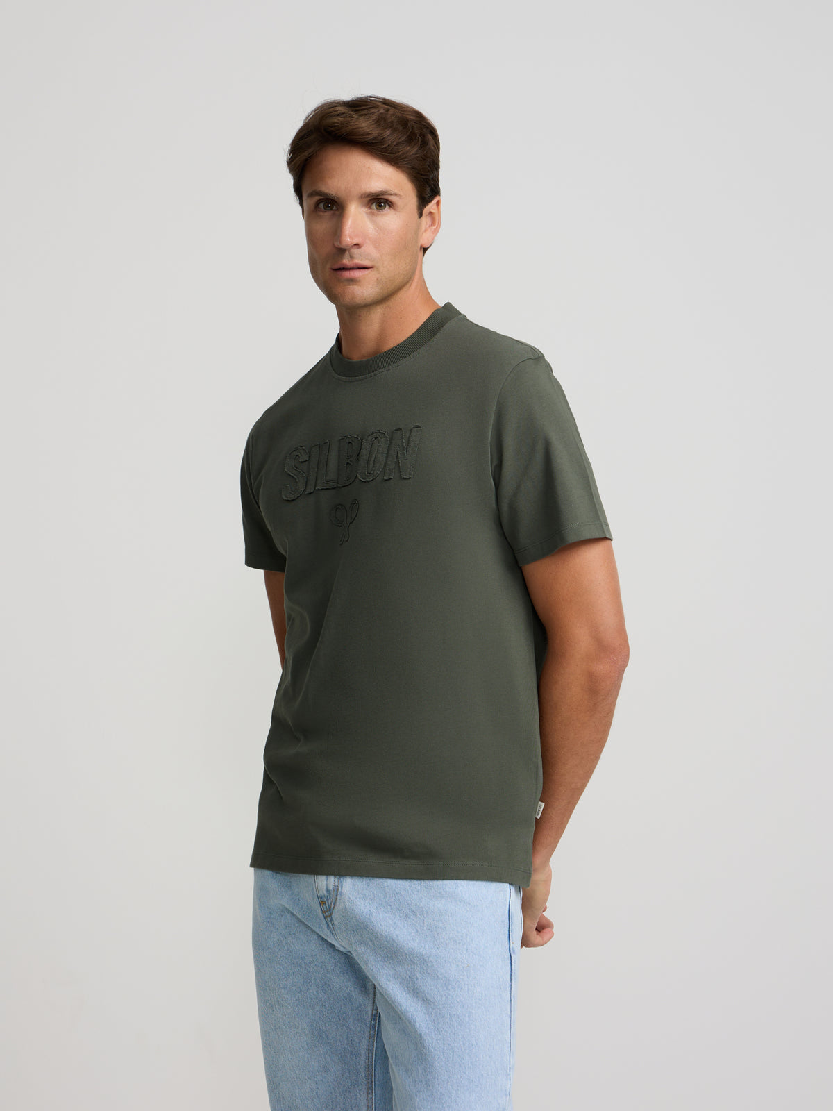 T-shirt Silbon patch ton kaki