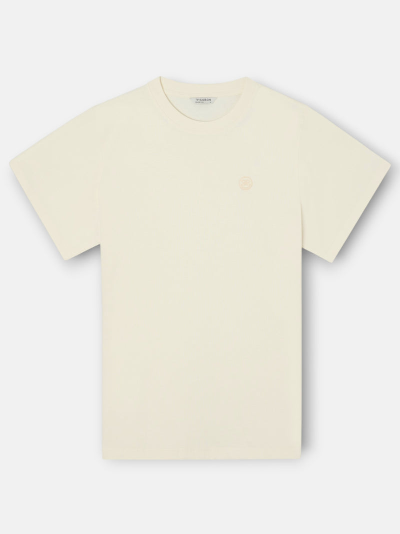 T-shirt logo sourire crème