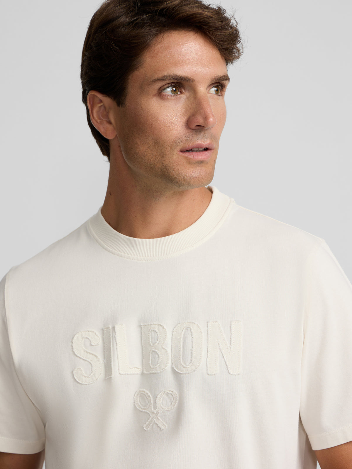 T-shirt Silbon patch ton crème