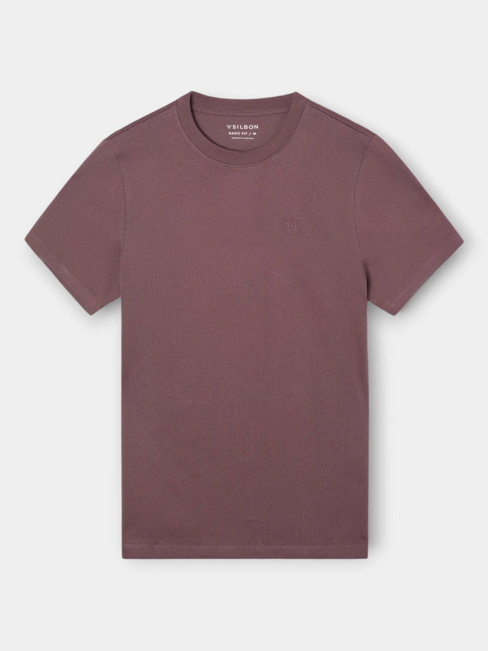 T-shirt lisa minilogo emblema bordô