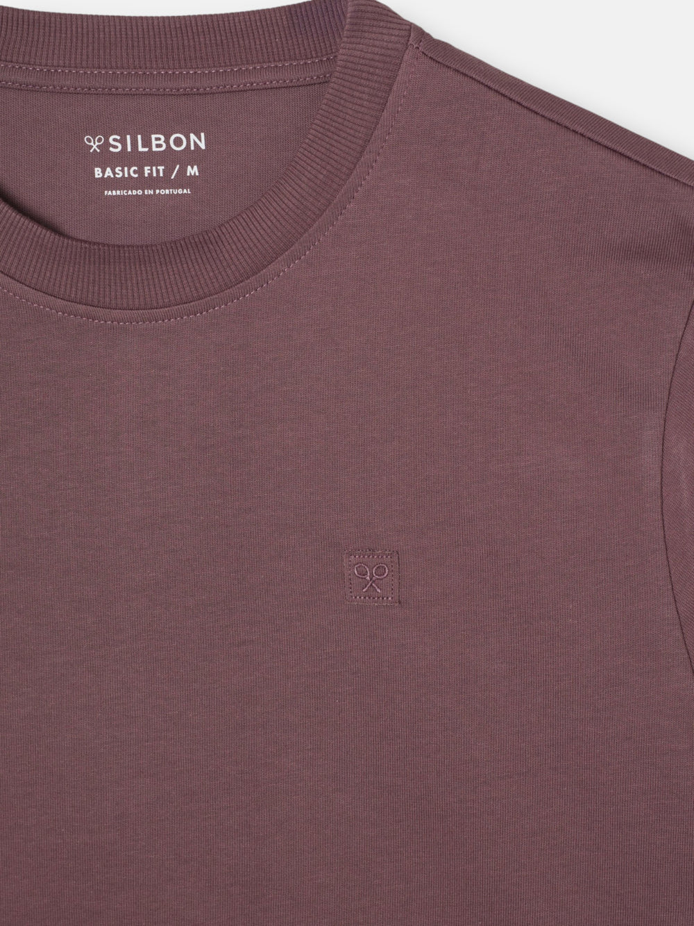 T-shirt lisa minilogo emblema bordô