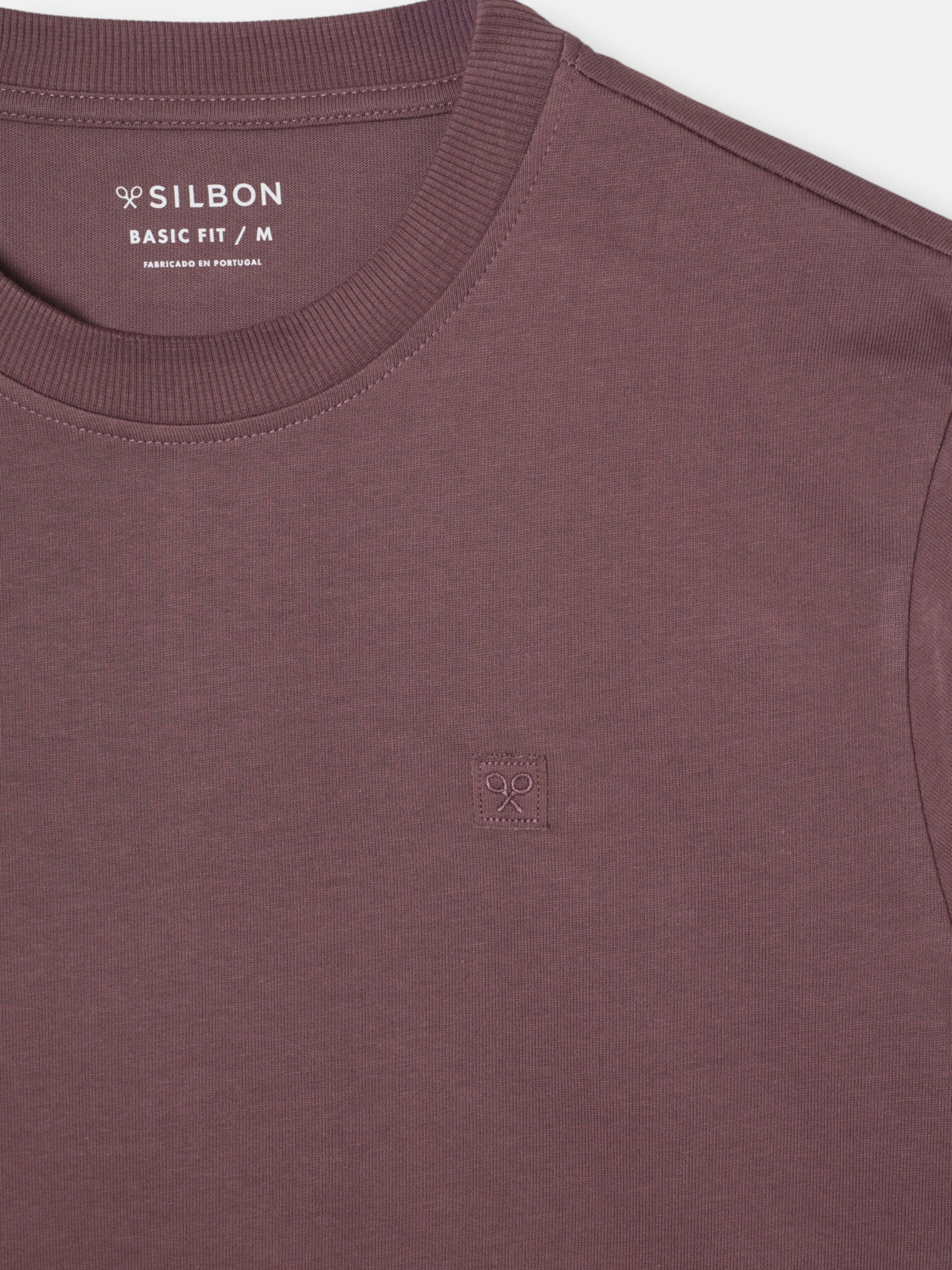 T-shirt lisa minilogo emblema bordô