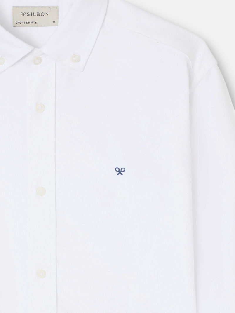 Camisa sport oxford warm blanca