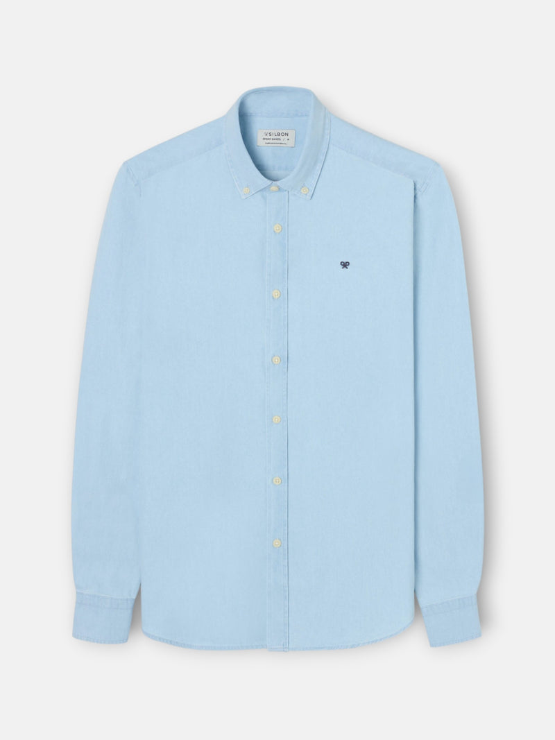 Chemise sport en denim bleu clair