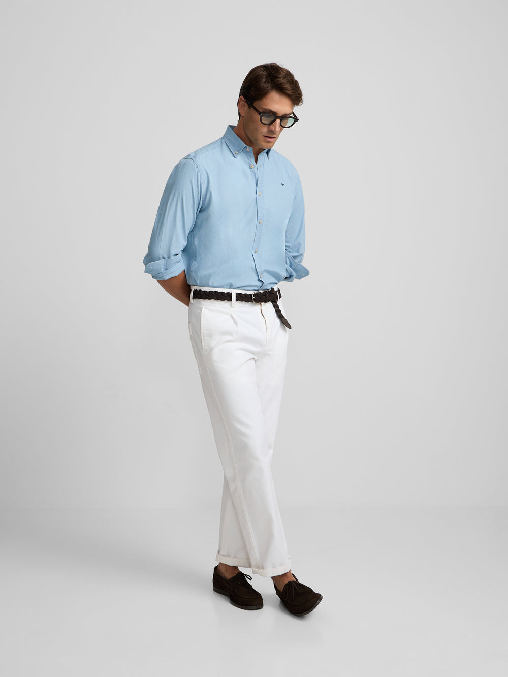 Light blue denim sport shirt