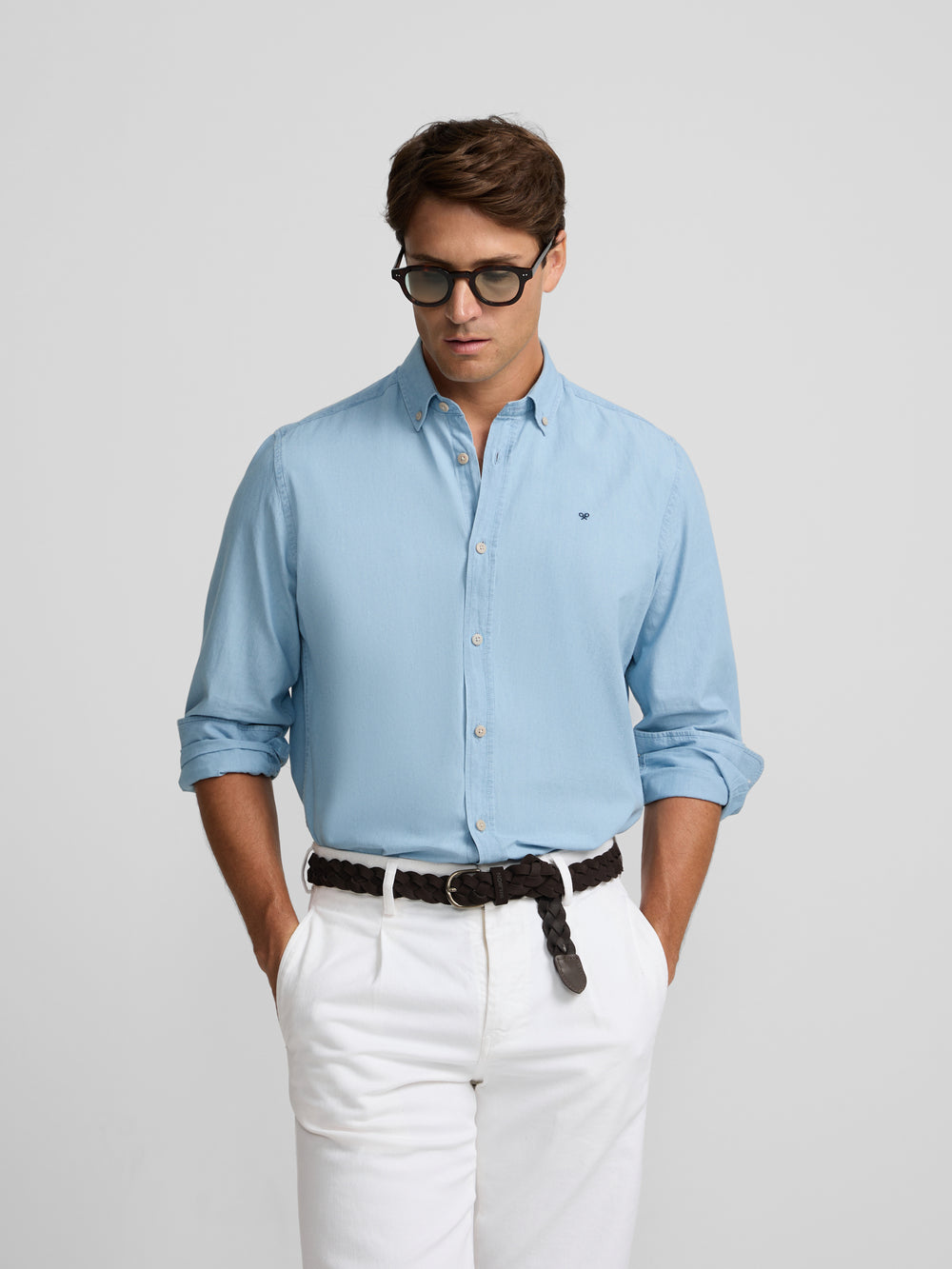 Light blue denim sport shirt