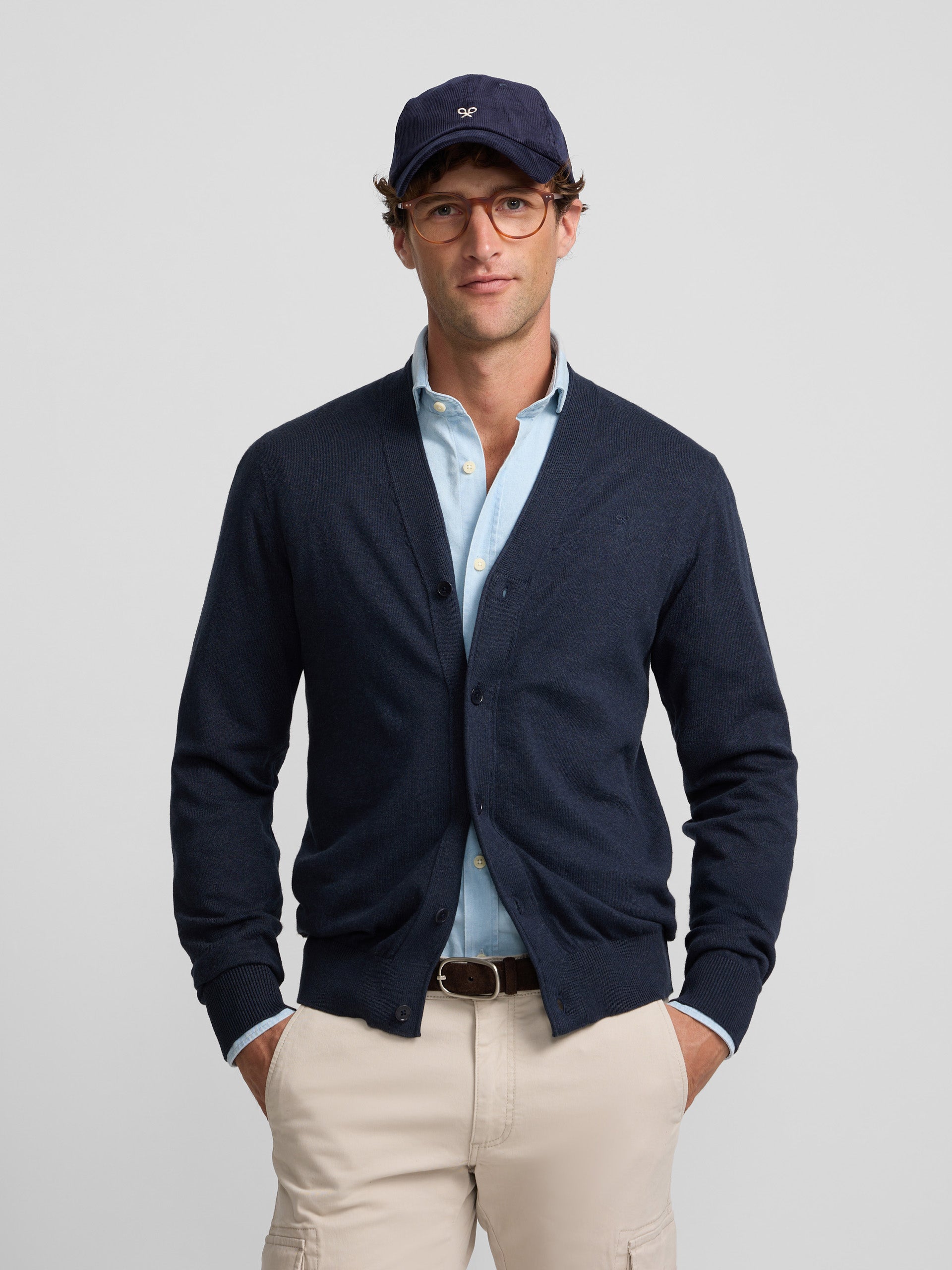 Cardigan classique bleu marine