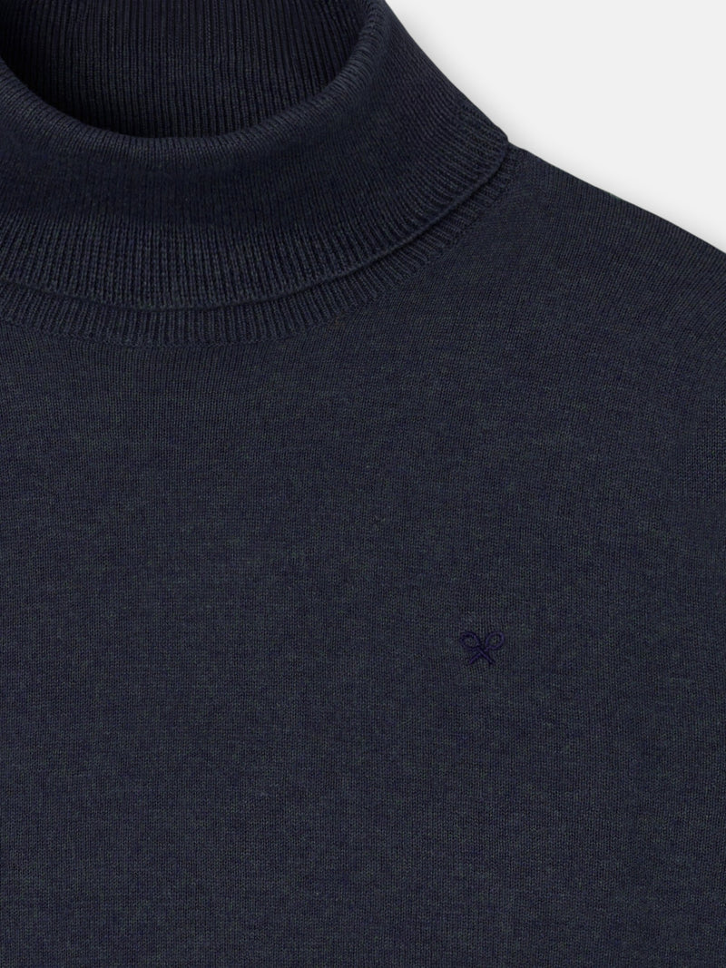 Jersey cuello vuelto azul marino