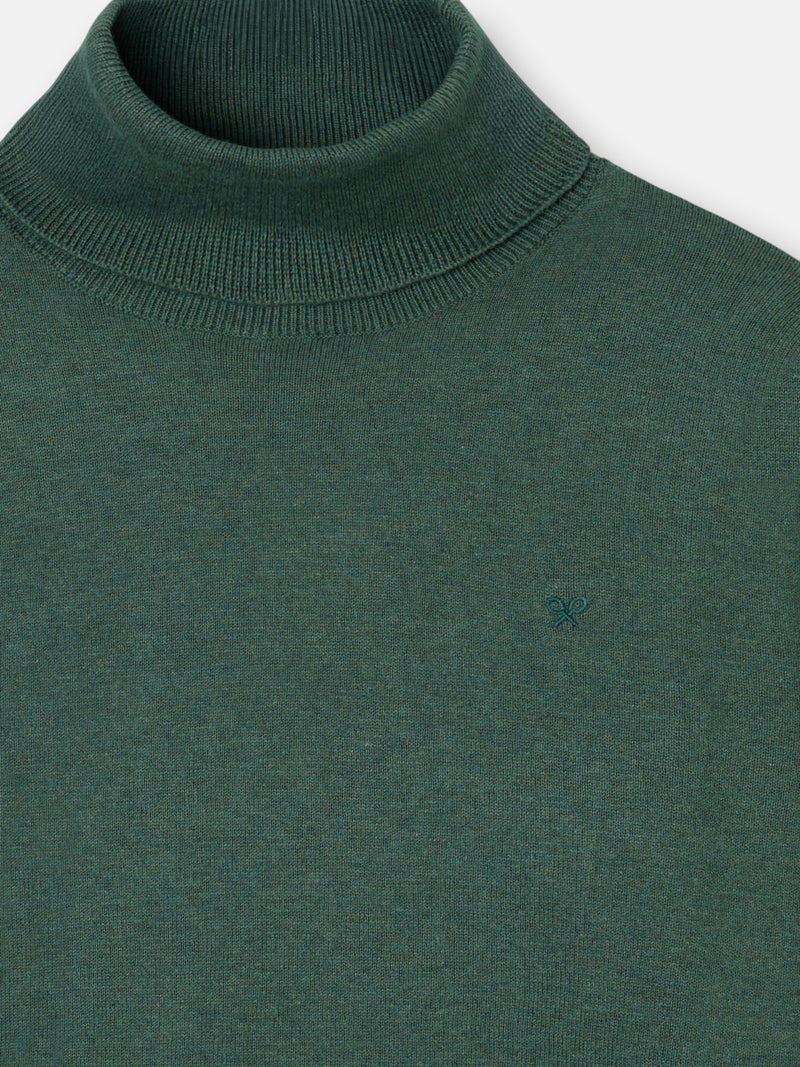 Jersey cuello vuelto verde oscuro