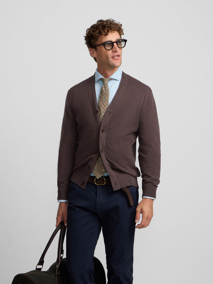Cardigan clasico marron