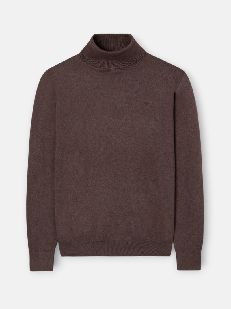 Jersey cuello vuelto marron