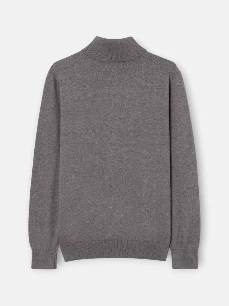 Pull col roulé gris