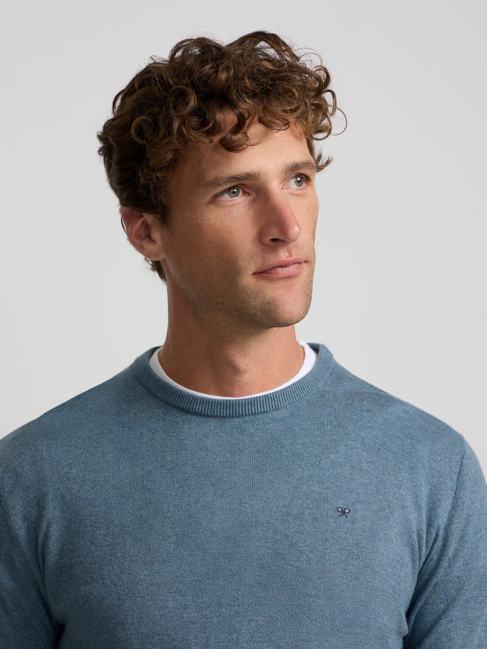 Blue-grey crew neck sweater