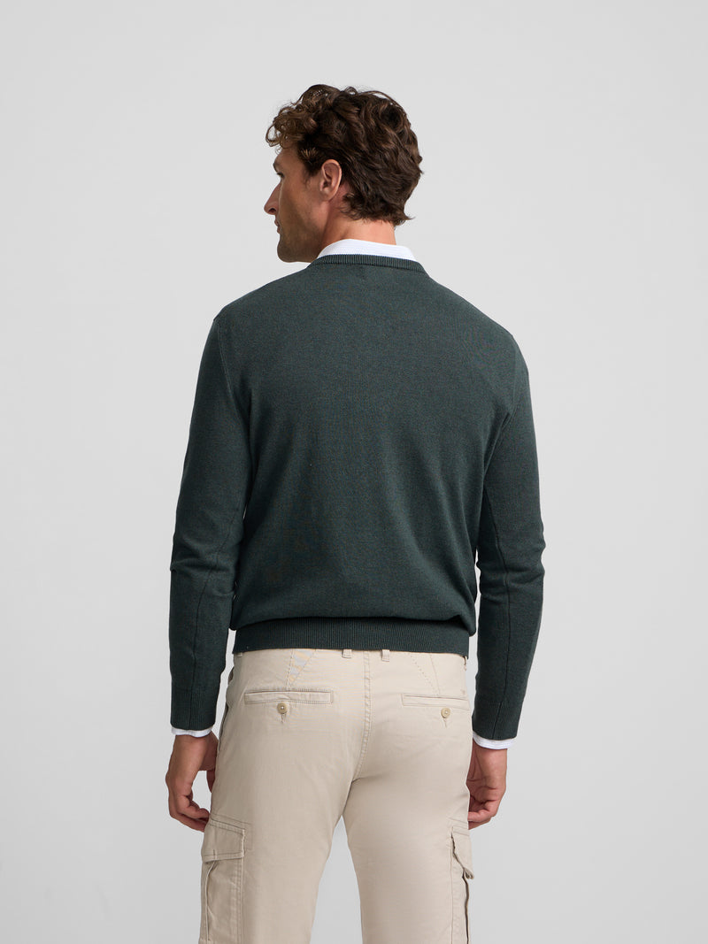 Jersey cuello pico verde