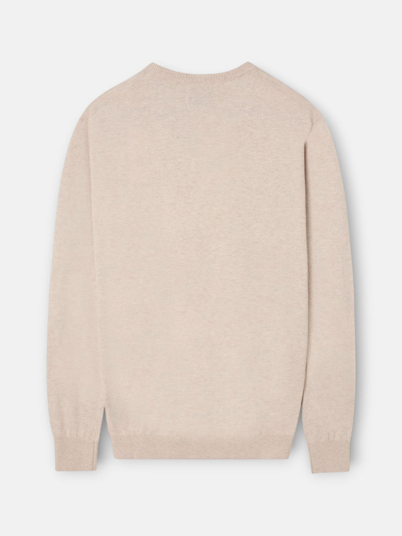 Jersey cuello pico beige