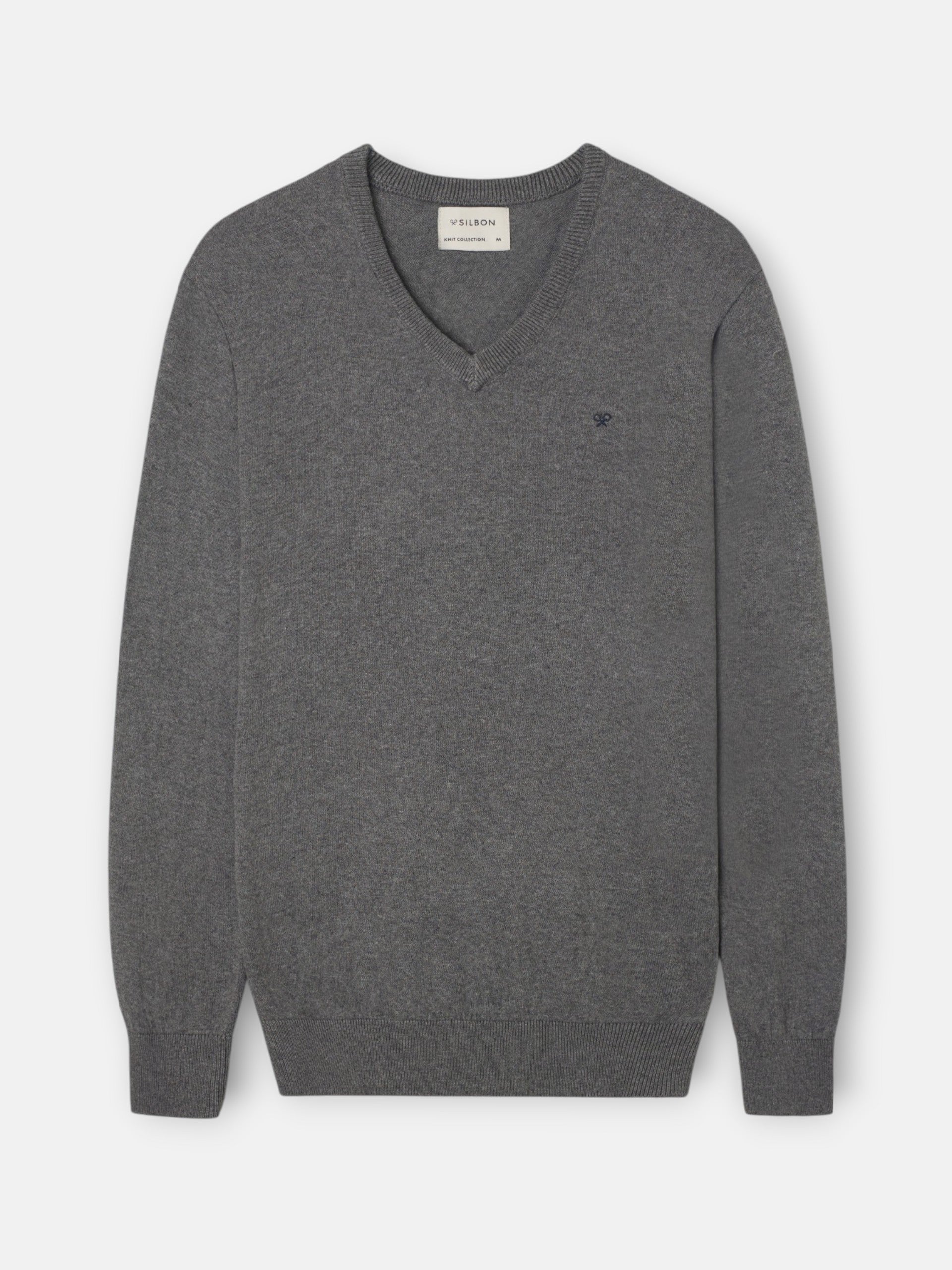 Jersey cuello pico gris
