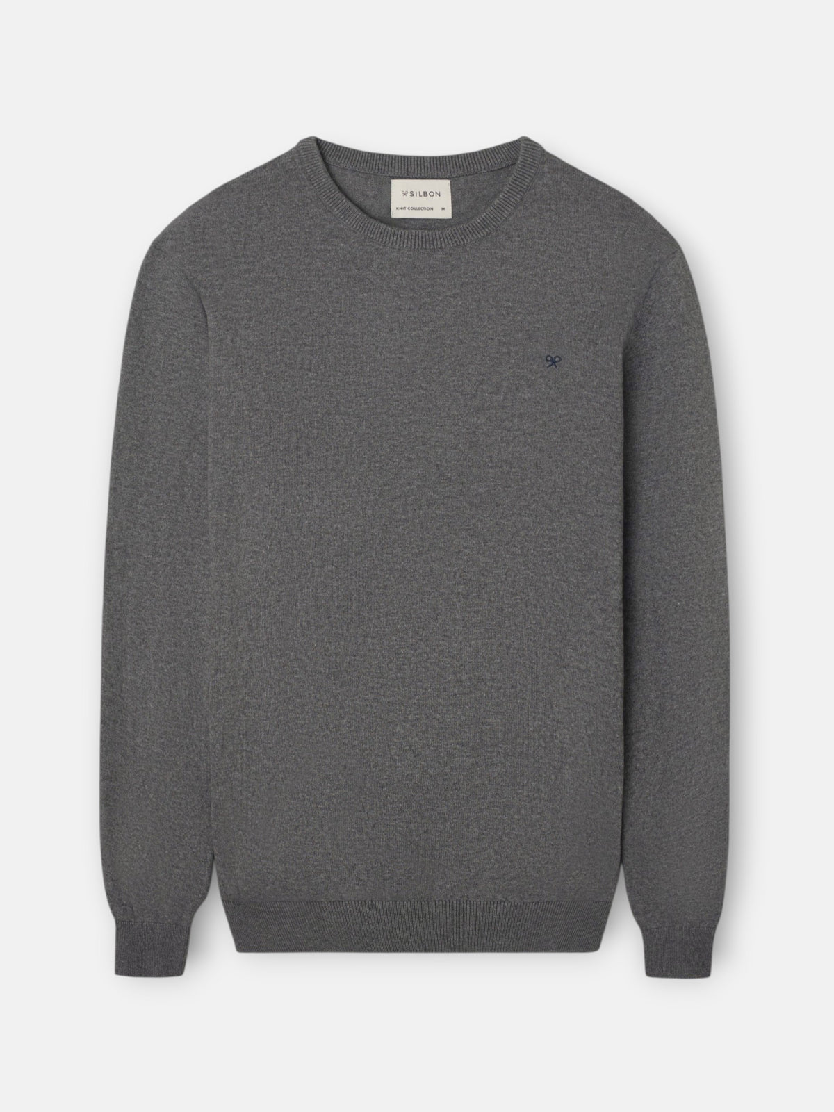 Jersey cuello redondo gris