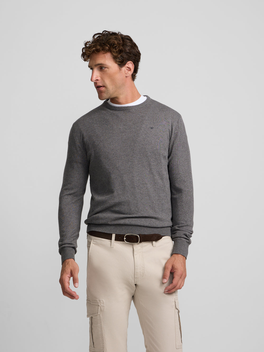 Grey crew neck sweater