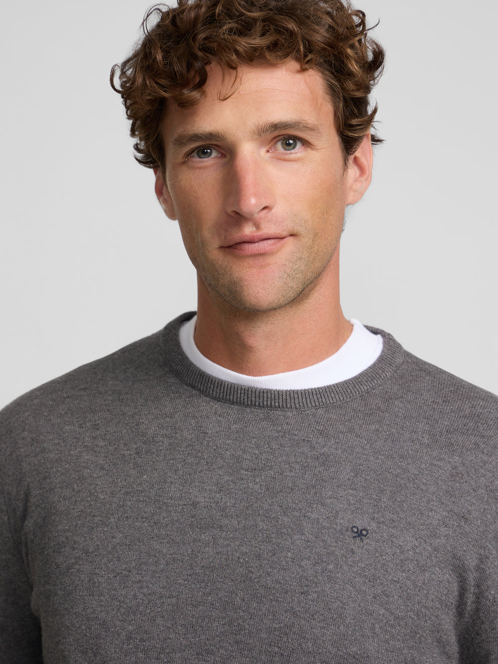 Grey crew neck sweater