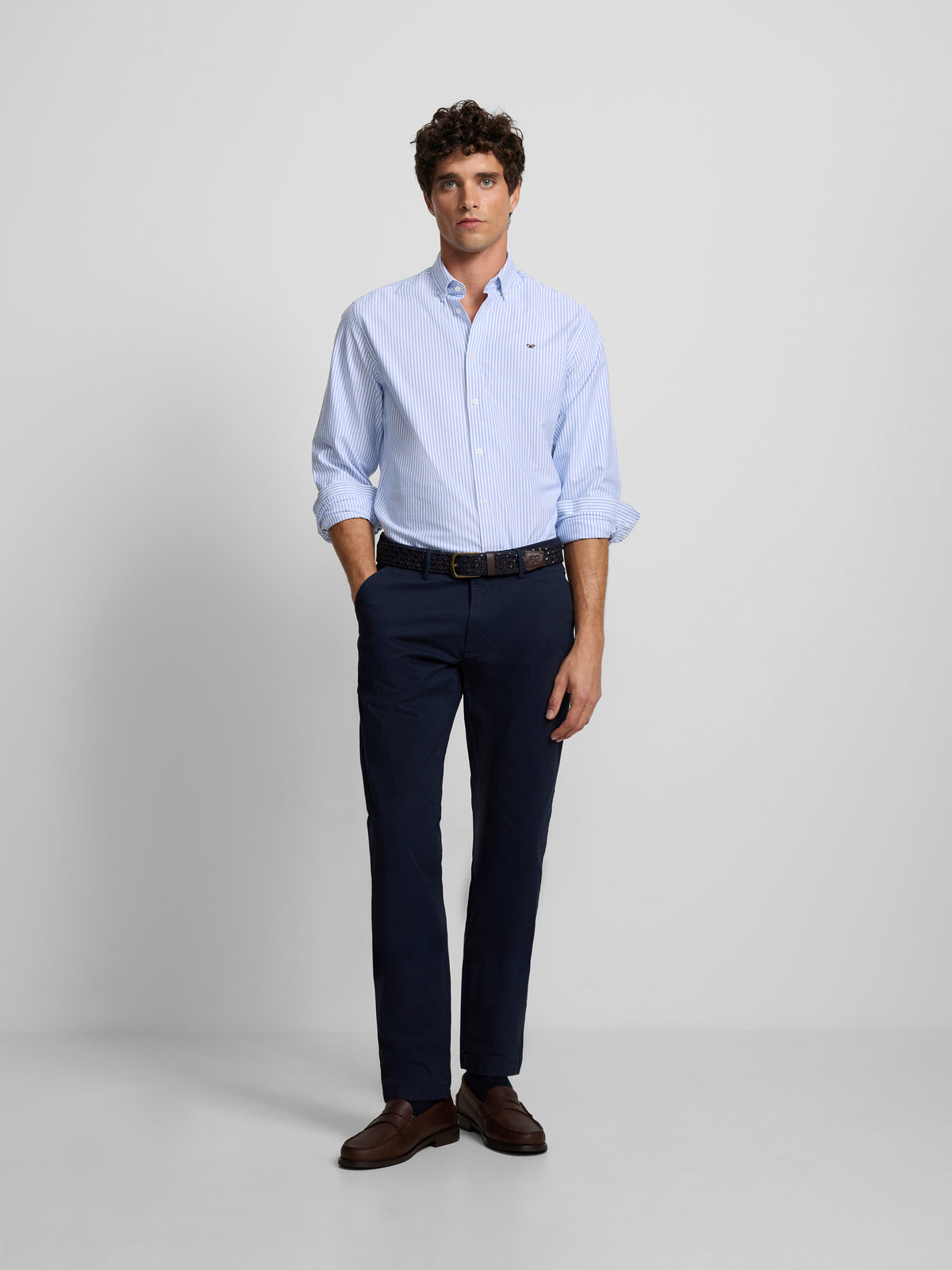 Navy blue sport chino trousers