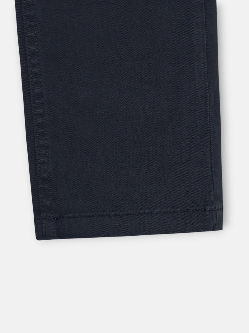 Navy blue five-pocket sport trousers