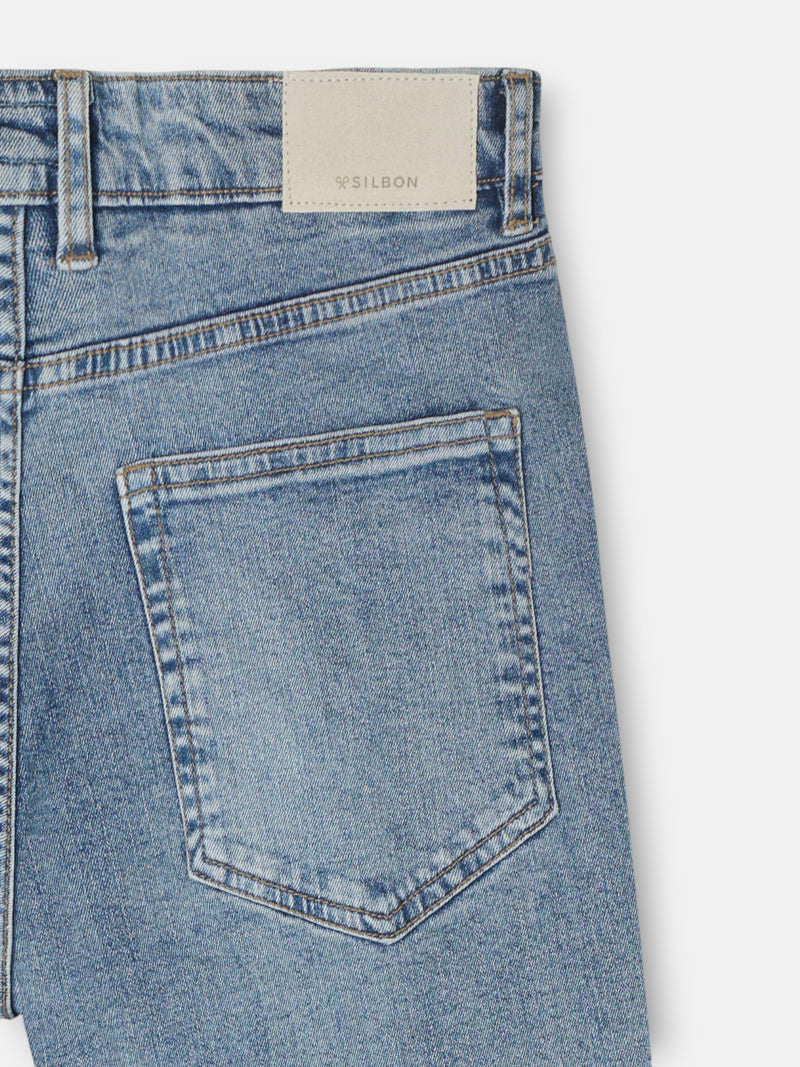 Medium blue denim sport trousers