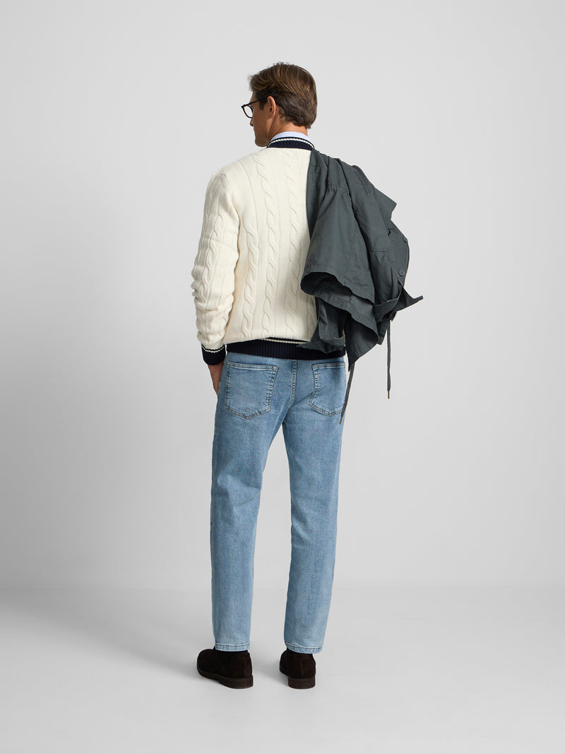 Medium blue denim sport trousers
