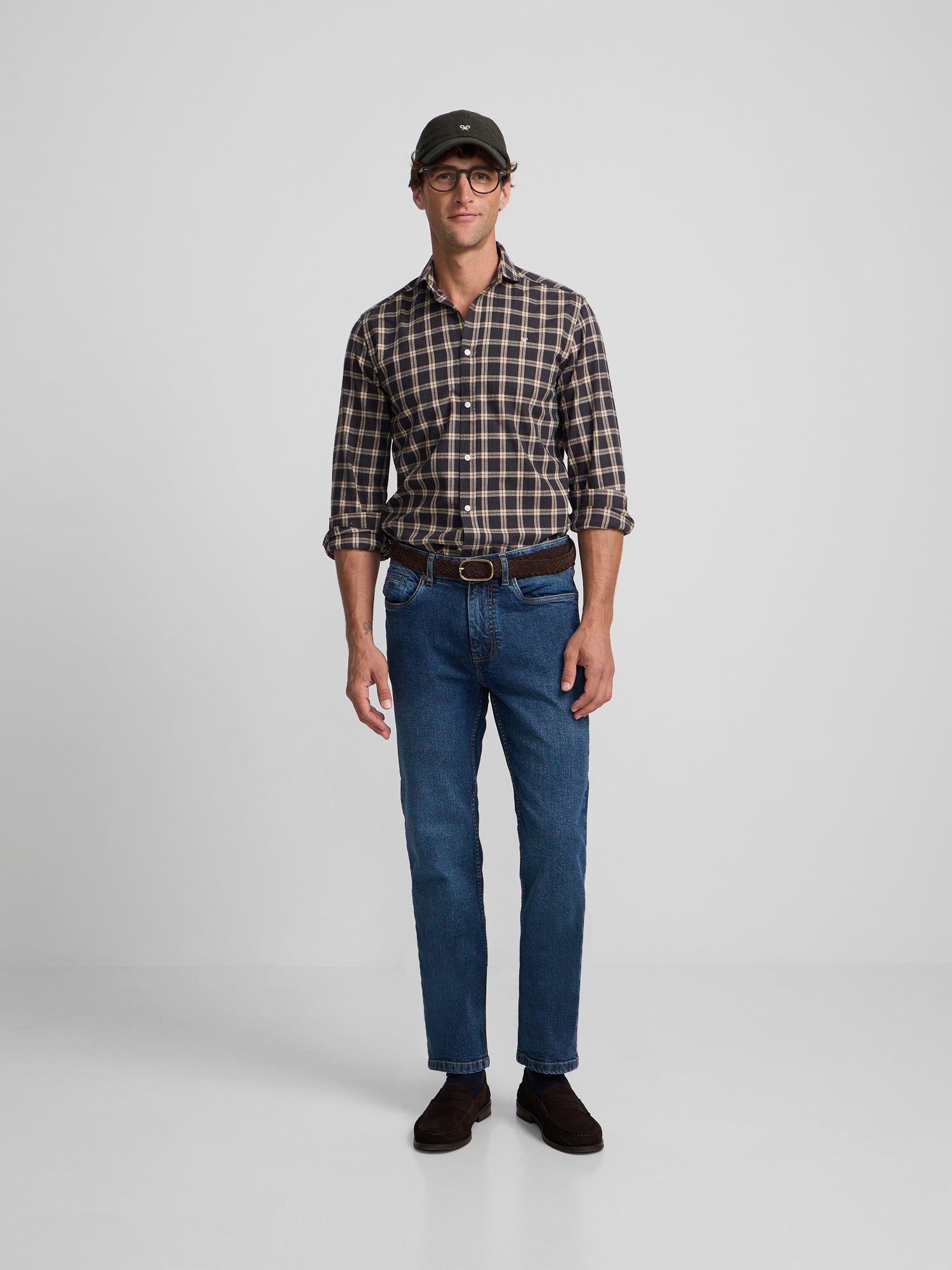 Dark blue denim sport trousers