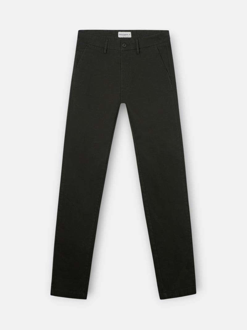 Calças chino desportivas verde-escuro