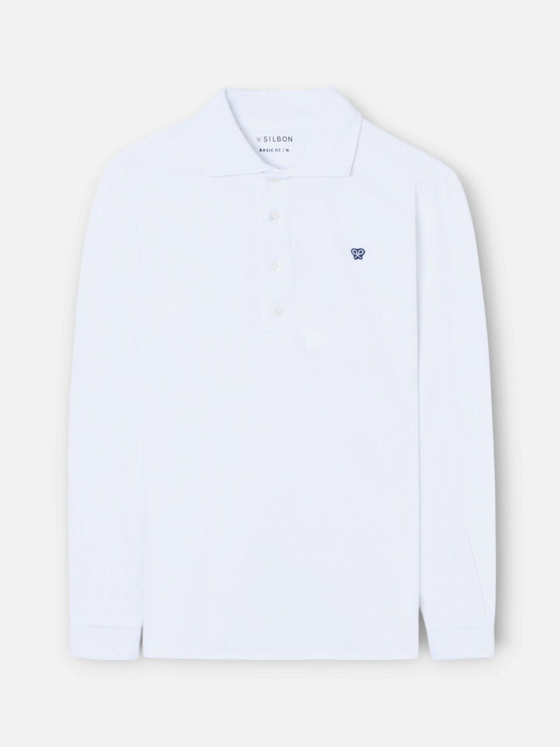 Polo de manga comprida branco
