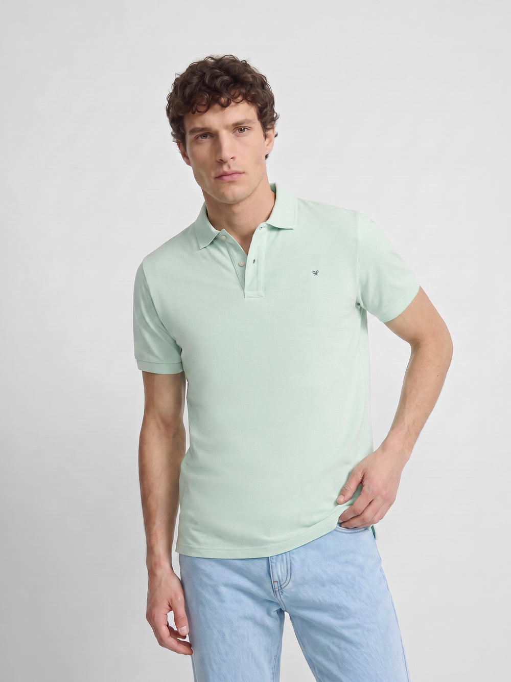 Polo manga corta verde claro