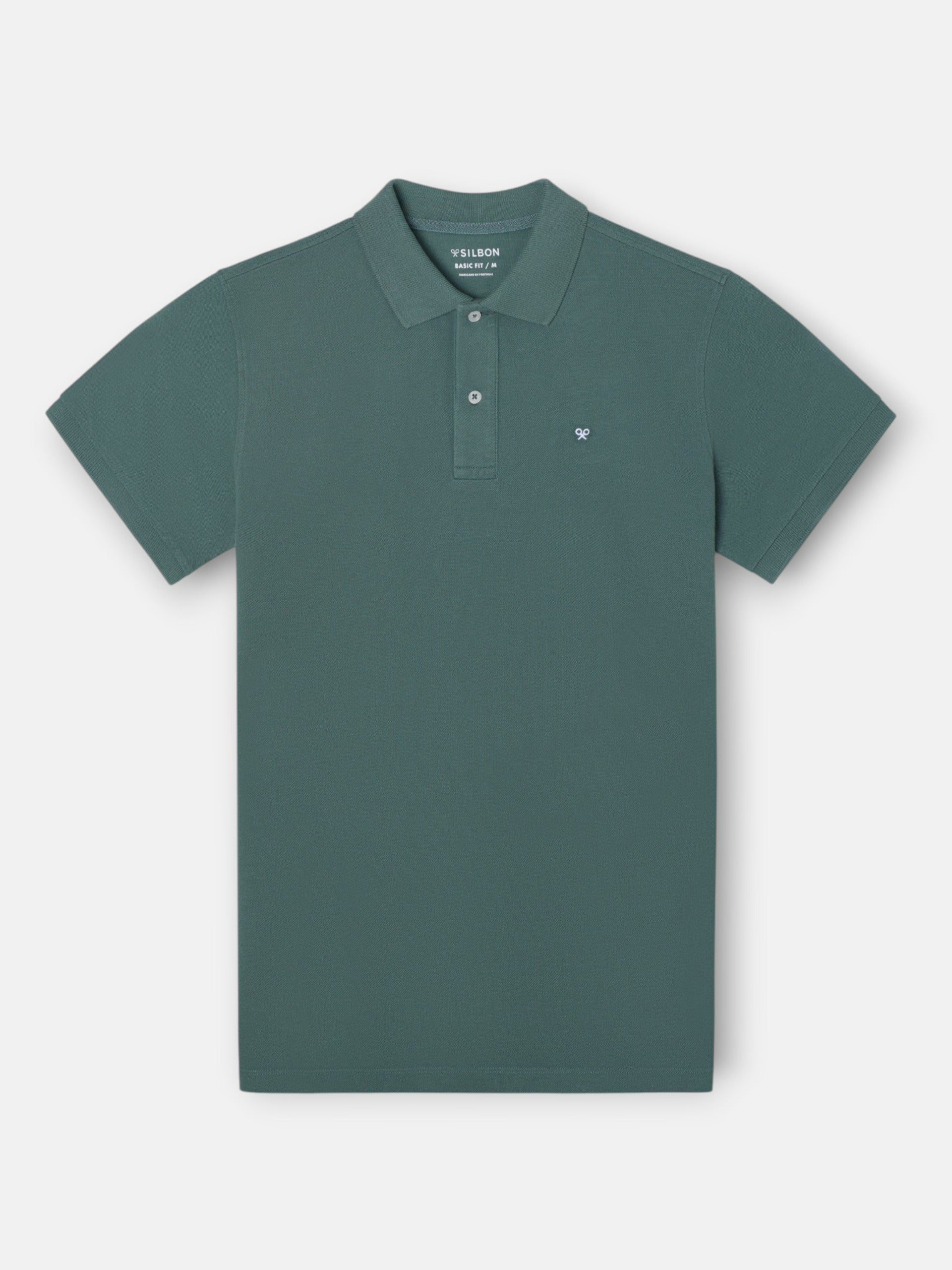 Polo manga corta verde oscuro