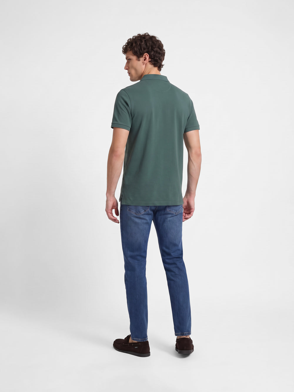 Polo manga corta verde oscuro