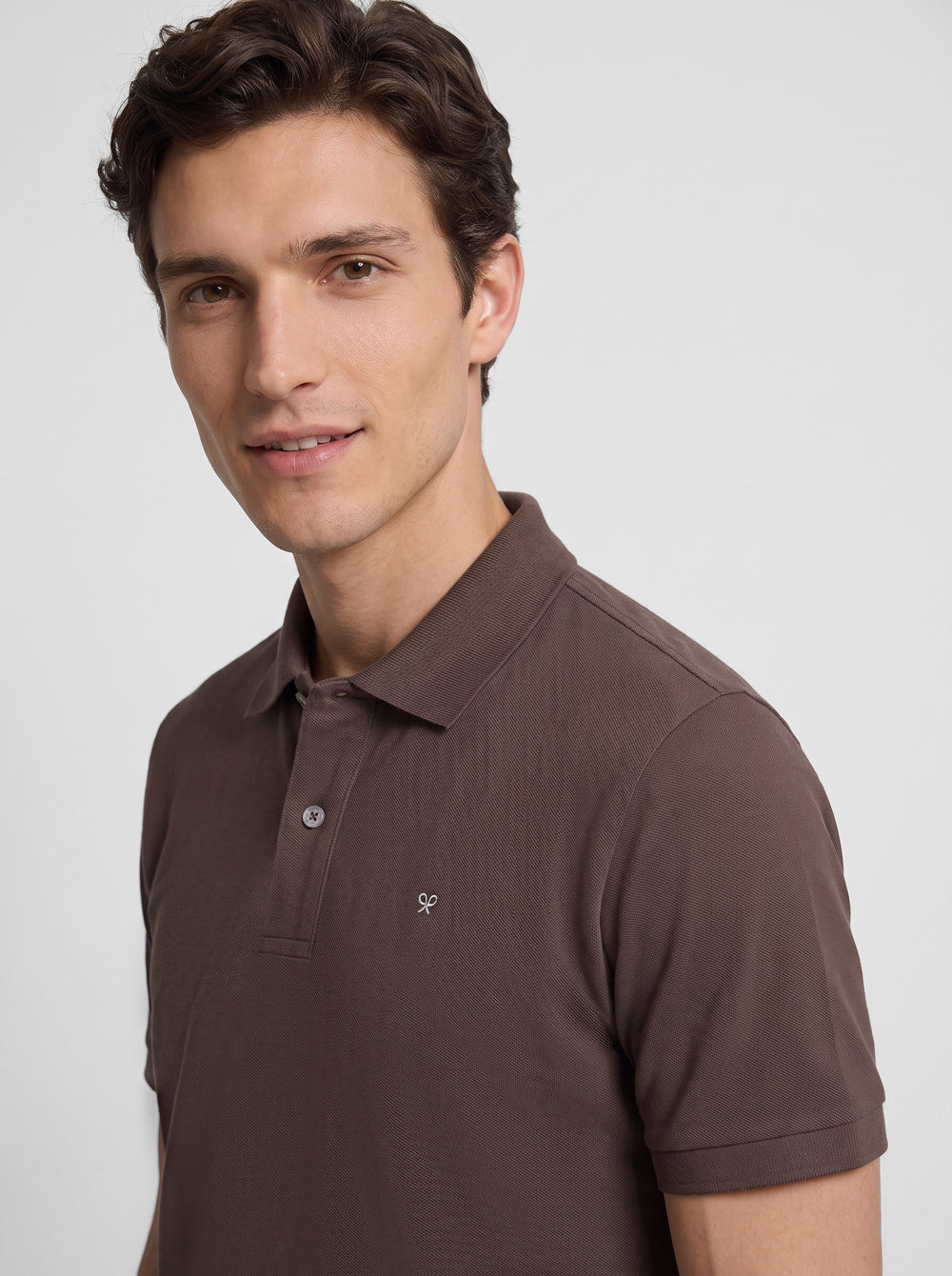 Polo manga corta marron
