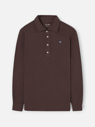 Polo manga larga marron