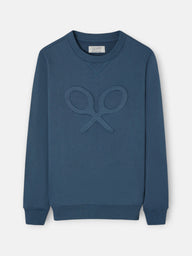 Sweatshirt clássica com logótipo em relevo petróleo