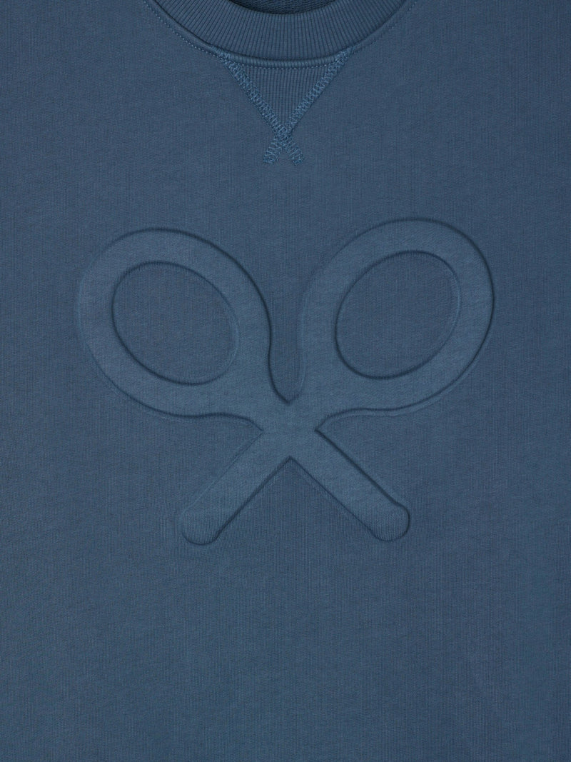 Sweat-shirt classique logo en relief pétrole