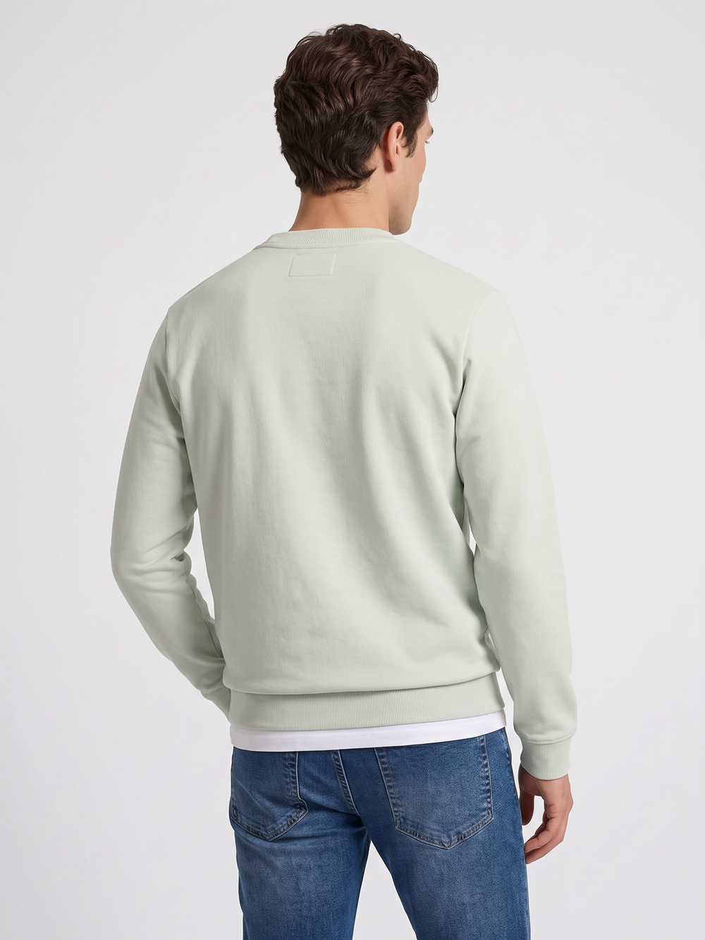 Plain sweatshirt with small terry logo in light green