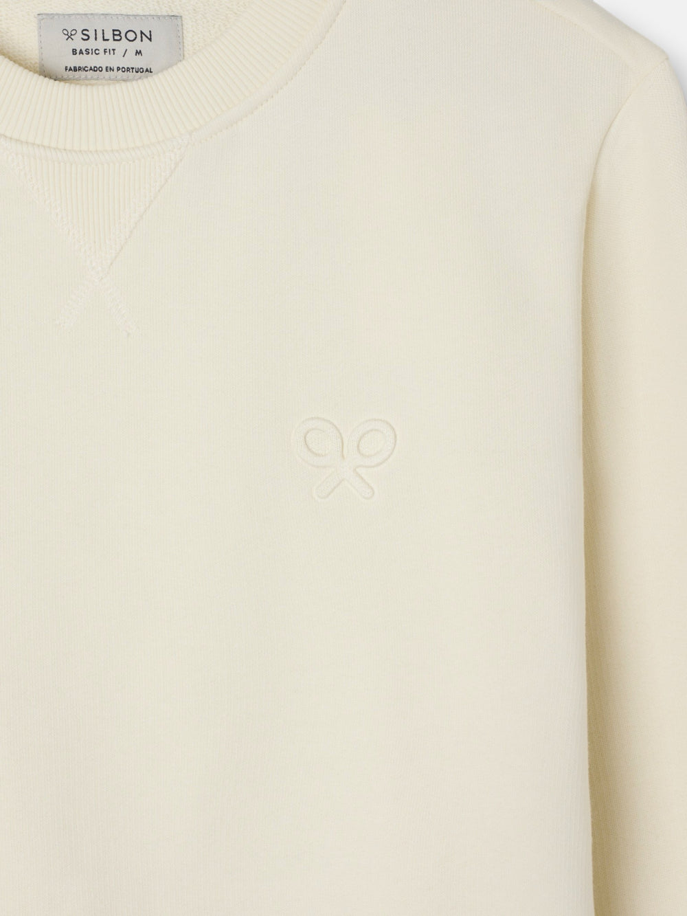Sudadera raqueta relieve crema