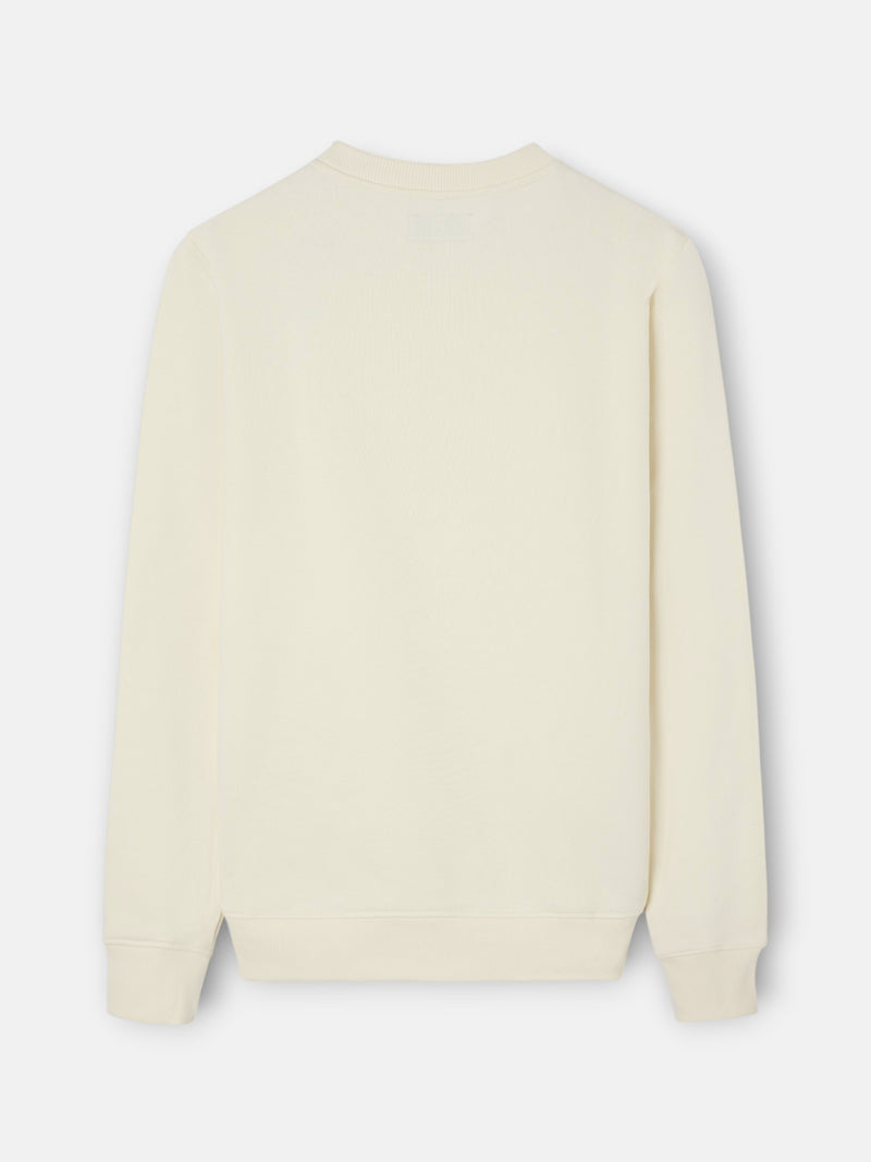 Sweat-shirt crème à motif raquette en relief